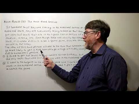 English Tutor Nick P Noun Phrase (18) The Nose Bleed Section