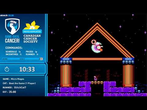 Game Over, Cancer! 2020 - Micro Mages (Beat the Game 1 Player) [GlitchCat7] 22:31