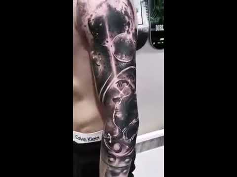 Amazing artist Yarson St. @yarson_tattoo tattoo sleeve video session!