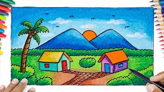 Download lagu Cara Gambar Pemandangan | Ide Gambar Pemandangan mp3
