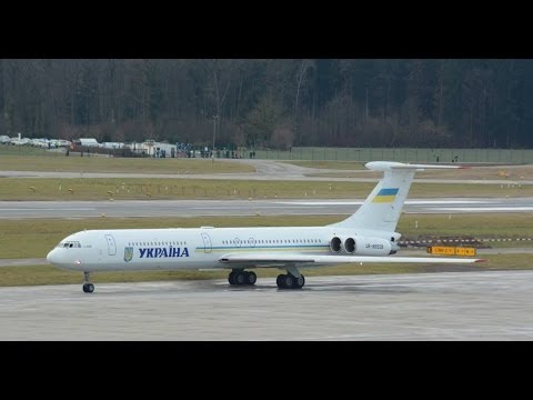Ukraine Government Ilyushin 62 taxiing at ZRH "WONDERFUL SOUND"