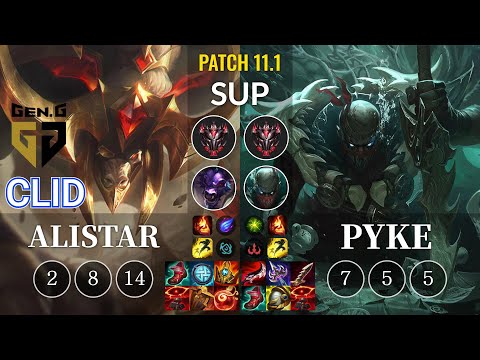 GEN Clid Alistar vs Pyke Sup - KR Patch 11.1