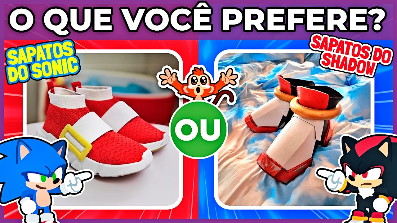 🔄💎 O QUE VOCÊ PREFERE? 🔵SONIC ou SHADOW?⚫🔴 jogo das escolhas  | #macaquiz #quiz #oquevoceprefere