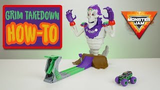 Monster Jam Grim Takedown Playset How To