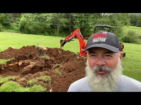 Stump Removal! Kioti Backhoe and Grapple! “I won’t do this again!” #170