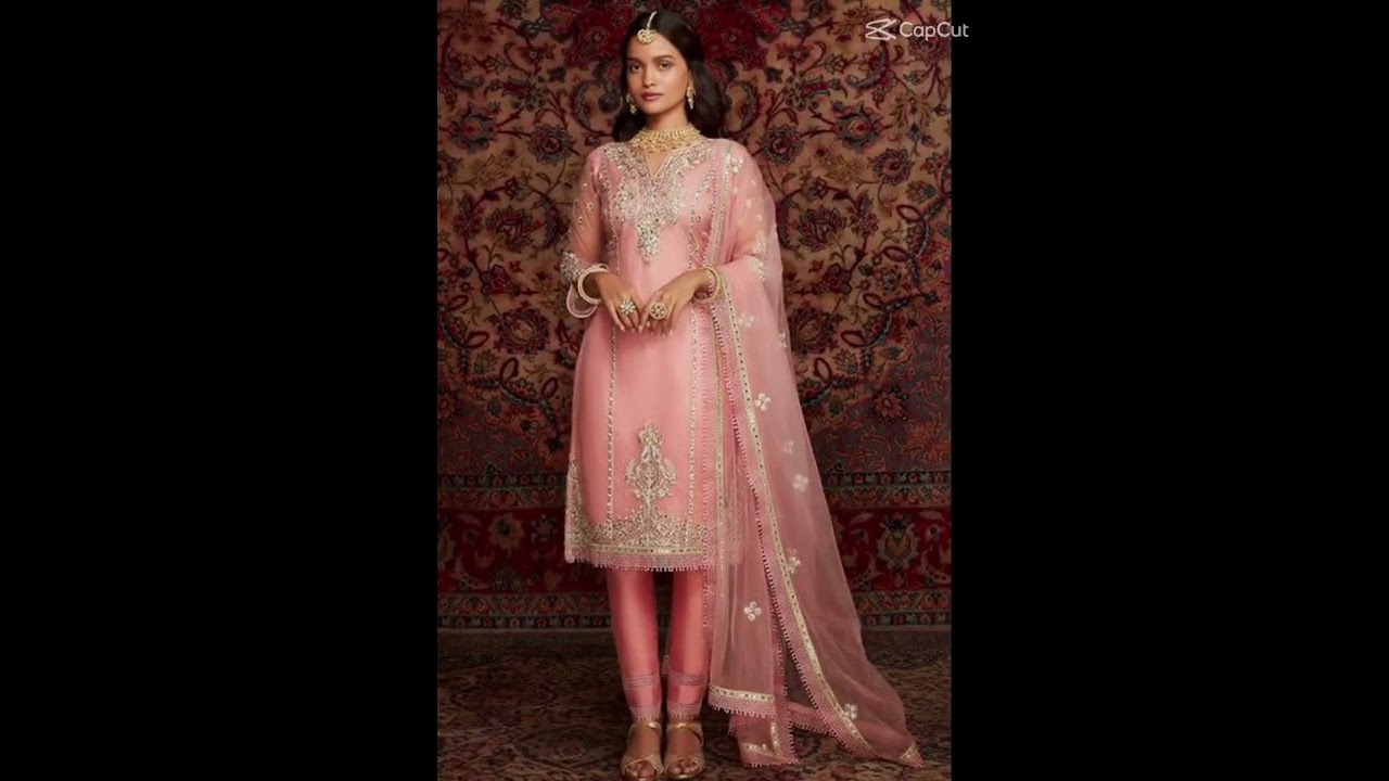 Peachy Pink Embroidered Net Straight Suit / Peachy Embroidery Dress 2022#short#embroidery#ytshorts