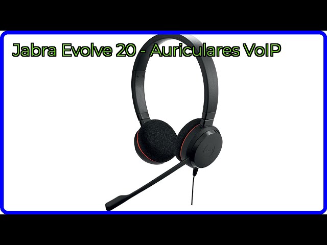Vídeo relacionado con Jabra Evolve 20 - Auriculares estéreo con certificación de comunicación unificada para VoIP Softphone con cancelación pasiva de Ruido - USB-C/A - Negro