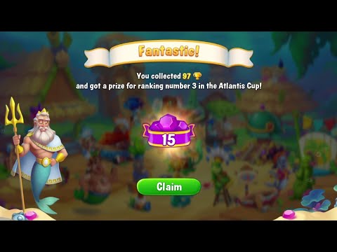 @Fishdom 3rd Winner in Atlantis Cup, Got 15 💎. Swift Escapade Level 35.