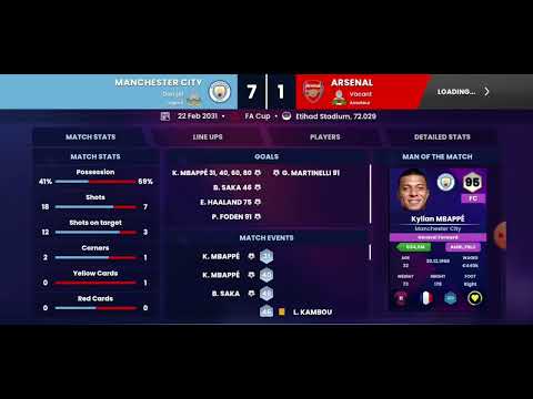 SM24 MAN CITY 7:1 ARSENAL ⚽️⚽️⚽️#sm24 #sm2024 #soccermanager #soccermanager2024 #mancity #arsenal