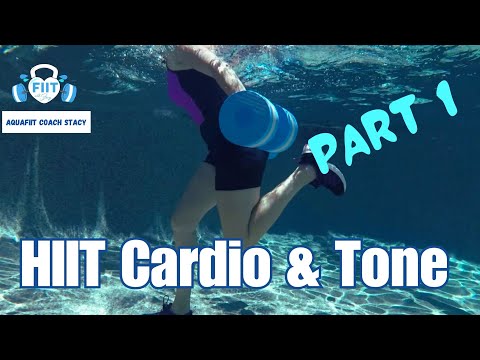 Pool Exercises to loose weight - Water Workout to Cardio & Tone - HIIT- 2 Buoys -  ALL levels Part 1