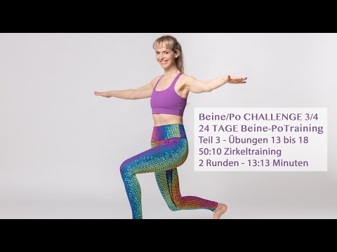 Beine-Po-Challenge - Teil 3 - Übungen 13-18 - 24 Tage Beine - Po Training