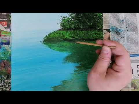 Malen mit Acryl  (Wasser Spiegelung)