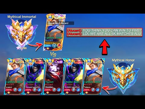 1 Mythical Immortal Vs 5 Mythical Honor (High Rank Vs High Matches) 1v5 All Global Alu - Who Win?! 😱