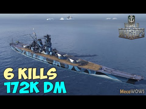 World of WarShips | Musashi | 6 KILLS | 172K Damage - Replay Gameplay 4K 60 fps