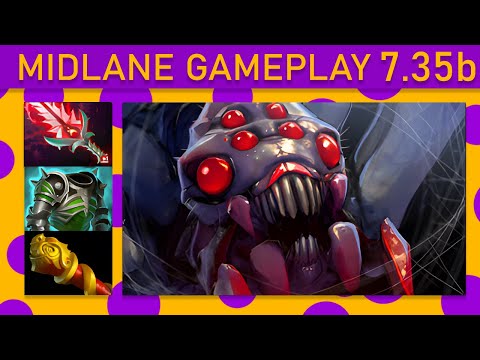 ⭐Broodmother 20+ Kills! Mid Gameplay 7.35b - Dota 2 Top MMR