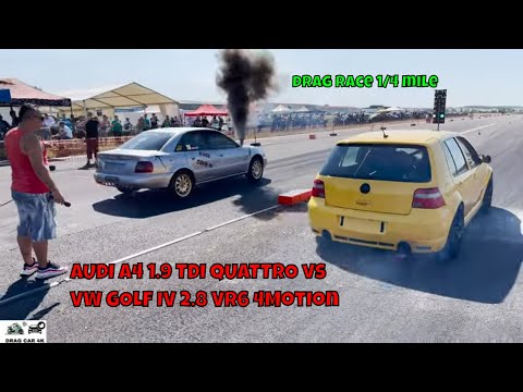 AUDI A4 1.9 TDI QUATTRO vs VW GOLF IV 2.8 VR6 4Motion drag race 1/4 mile 🚦🚗 - 4K UHD