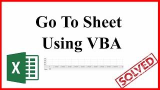 How To Go To A Specific Sheet In Excel Using VBA