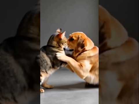 "When a Cat Challenges a Dog… But Instantly Regrets It!"