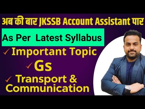 GK Topic-01| Transport and Communication | #Jkssb Finance Accounts Assistant |  @Career Success