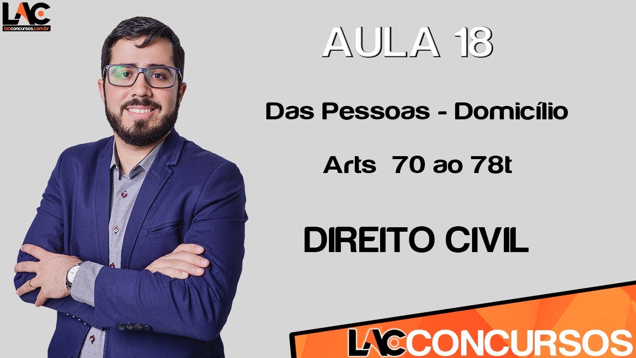 Aula 18 - Direito Civil - Das Pessoas - Domicílio - Art 70 ao 78