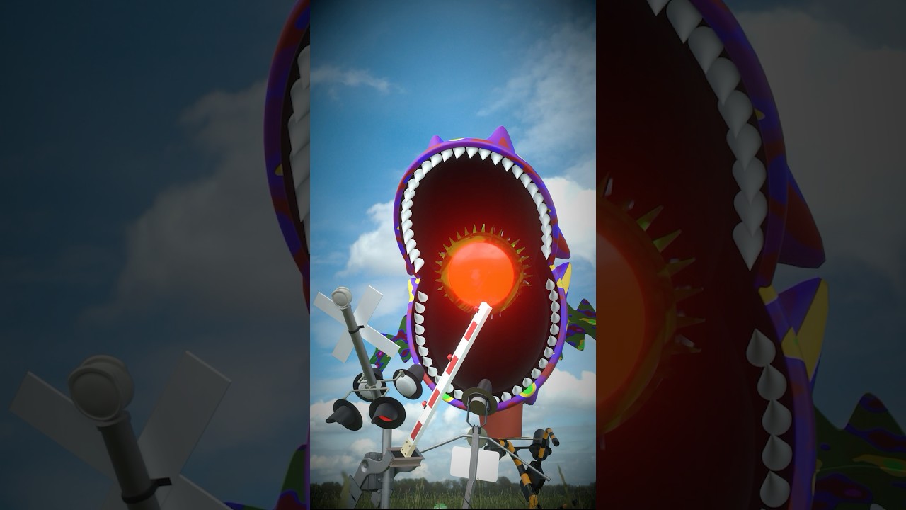 ふみきりアニメ　変なタネ見つけたら大変なことになっちゃったフミキリ　RailroadCrossing #shorts  #踏切  #フミキリ