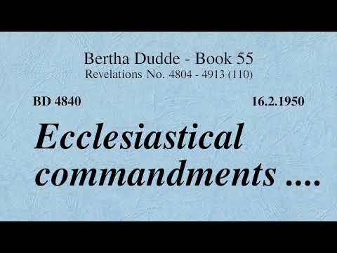BD 4840 - ECCLESIASTICAL COMMANDMENTS ....