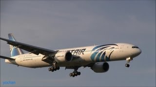 preview picture of video 'EgyptAir (مصر للطيران) Boeing 777-300ER (777-36N/ER) Landing approach !!'