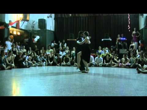  Fernando Sanchez  and  Ariadna Naveira  are  dancing  to  the  tango  "  Solo Tu  "