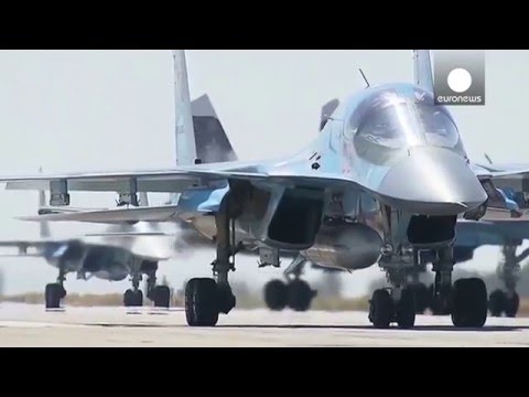 1st footage of Russian military jets leaving Syria Video