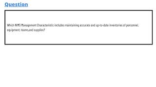 Which NIMS Management Characteristic includes maintaining accurate and up-to-date inventories