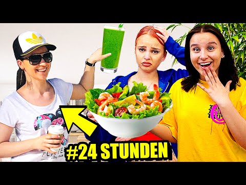 24 Stunden lang ESSEN wie MEINE SCHWESTER  ! 😰 (zu gesund für Egg) - Celina
