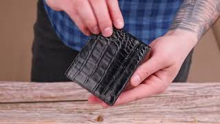 Зажим из натуральной фактурной кожи Canpellini 21520 черный