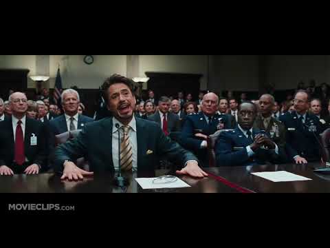 Iron Man 2 (2010) trailer frame: Stark skydives into the Stark Expo with fireworks as guitars snarl