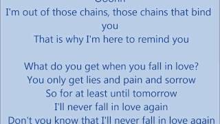 Glee - I&#39;ll never fall in love again - Lyrics