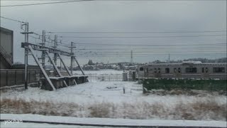 preview picture of video '【雪景色】千葉県 佐倉市と酒々井町 (総武・成田線の車窓) 2013/1/28 Snow scene'