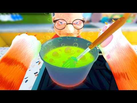 Trying to POISON Granny - I Am Cat VR