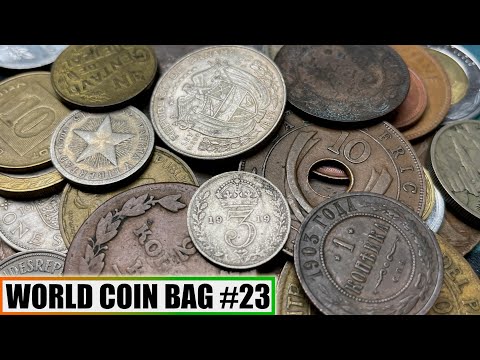 BETTER Silver (3 Coins) & CHUNKY Rare Copper Uncovered Searching Half Pound Of World Coins - Bag #23