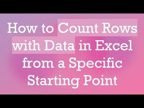 How to Count Rows with Data in Excel from a Specific Starting Point