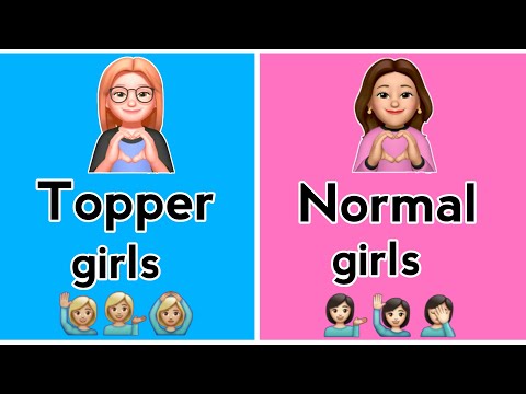 Topper girls vs normal girls 🧑🏻‍🎓🙆🏻‍♀️😍🙋🏻‍♀️👩🏻‍🦰