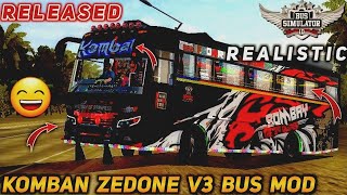download KOMBAN BOMBAY ZEDONE V3 BUS MOD for bus simulator indonesia | BUSSID V3.6.1 | #bussidmods