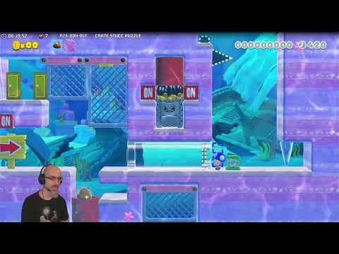 Crate Stucc Puzzle by HackaKat / P26-0DH-DLF / Mario Maker 2 Puzzle solution