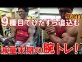 【筋トレ】ボディビル大会2週間前の腕のトレーニング!丁寧なフォームで二頭と三頭を追込む【解説付】