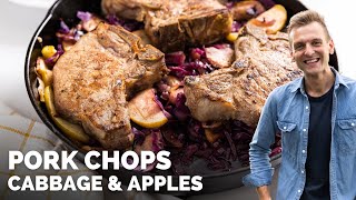 Pork Chops with Cabbage and Apples