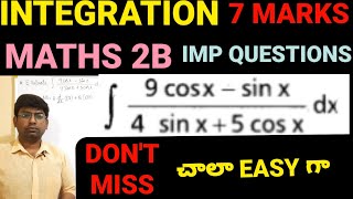 Download the video "MATHS 2B|INTEGRATION LONG QUESTIONS|IMPORTANT QUESTIONS|7 MARKS #maths2b #intermaths #integration"