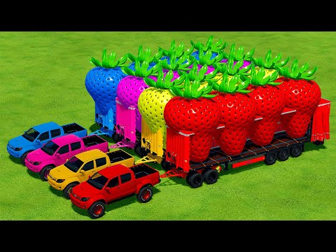LOAD AND TRANSPORT GIANT STRAWBERRY WITH TOYOTA CARS - Farming Simulator 22