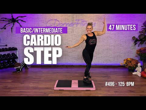 47 Min Step Aerobics | Easy-to-Follow Cardio Step Workout  - 125 BPM #496