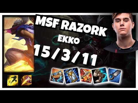 MSF Razork Ekko JUNGLE (15/3/11) vs LEE SIN Gameplay Replay - Patch 10.20