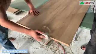 Tự chế đồ cắt phay cạnh sau khi dán chỉ bằng máy đẩy tay.