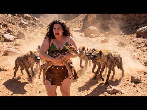 Life Million Years Ago: A Lonely Baby Deer Surrounded By Hyenas Pack 