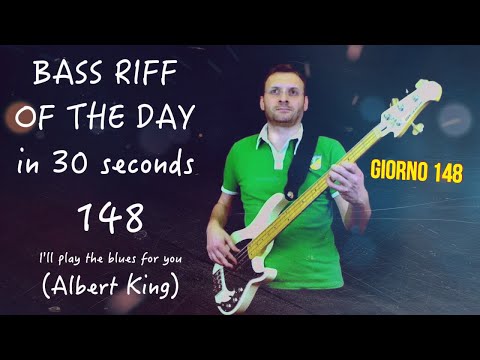 Bass cover I'll play the blues for you bassline (Albert King) Bass Riff of the day in 30s giorno 148